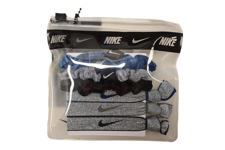 Nike Velvet Haarelastieken Incl. Tasje Blauw - 6 Stuks