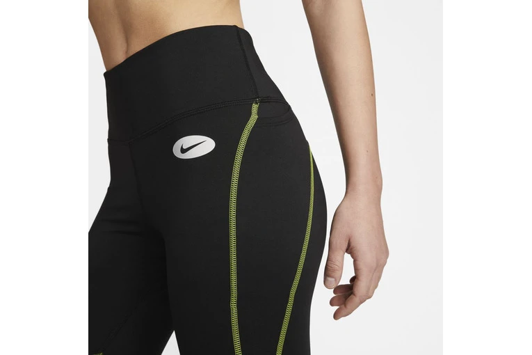 Nike Dri-FIT Icon Clash Mid-Rise Running Leggings Zwart/atomic Green Dames - Image 3
