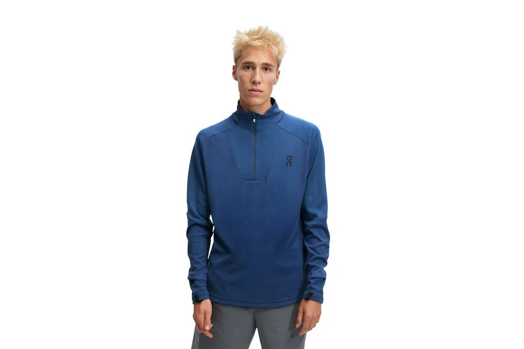 On Climate Loopshirt Denim Blauw Heren