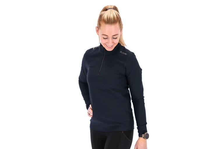 Fusion Zip Neck Dark Night Blue Dames