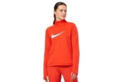 Nike Dri-FIT One Swoosh 1/4 Zip Loopshirt Rood Dames