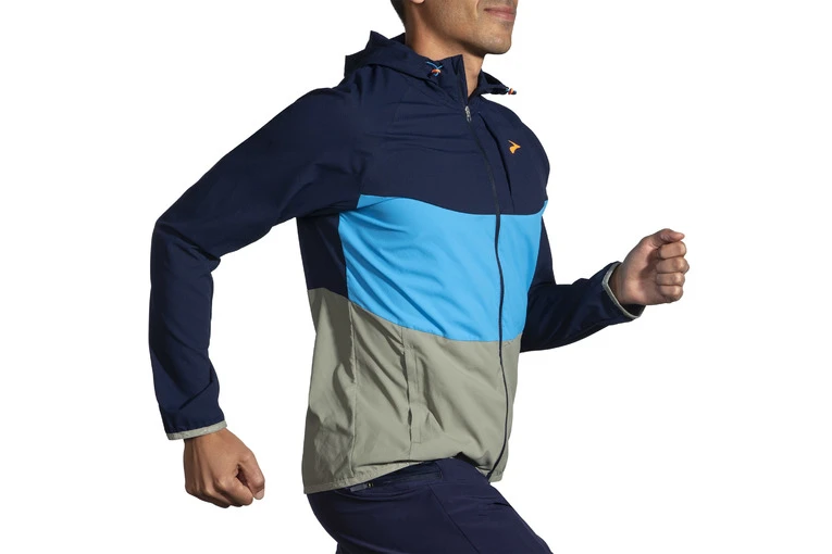 Brooks Canopy Jacket Navy/Spring Break/Pebble Heren - Afbeelding 4
