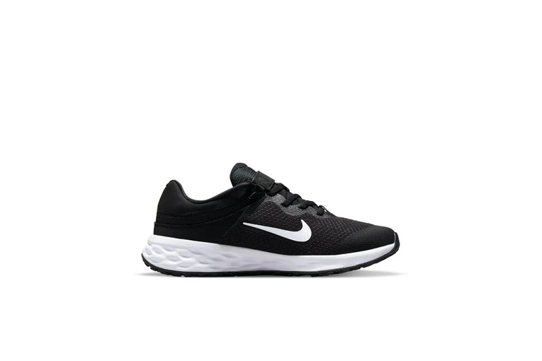 Nike Revolution 6 FlyEase Loopschoenen Zwart/Dark Smoke Grey/Wit KIDS