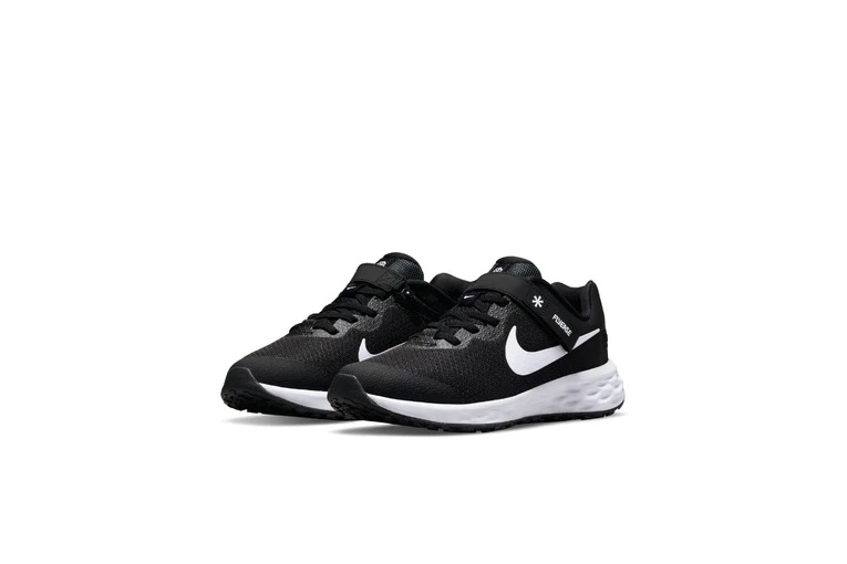 Nike Revolution 6 FlyEase Loopschoenen Zwart/Dark Smoke Grey/Wit KIDS - Image 3