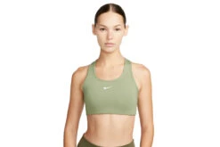 Nike Swoosh Sportbeha Oil Green/Wit Dames