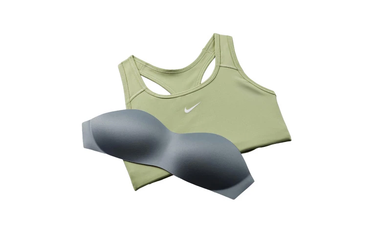 Nike Swoosh Sportbeha Oil Green/Wit Dames - Image 5
